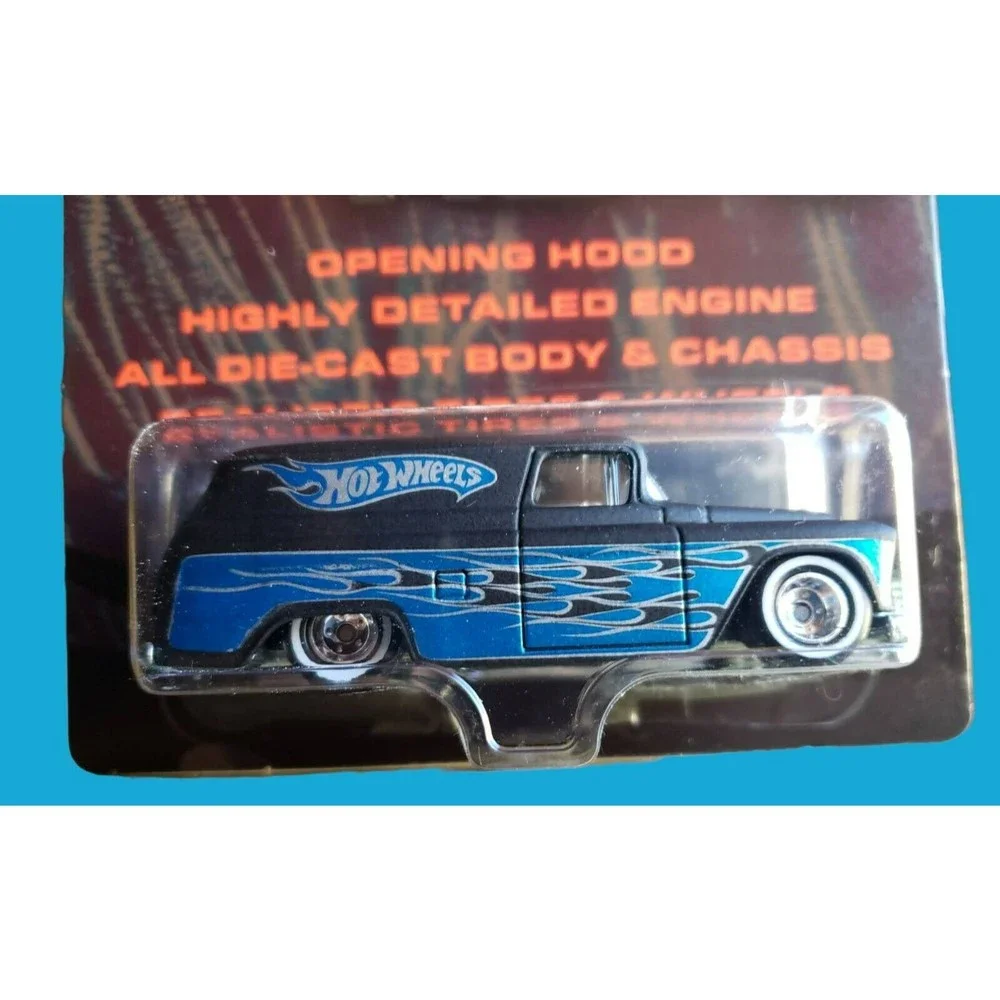 2005 Hot Wheels Ultra Hots '55 Chevy Panel Black Blue 1:64 Real Riders Die-Cast